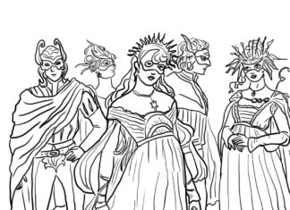 Postacie z Romeo i Julii w maskach kolorowanka postacie z Romeo i Julii z maskach