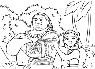 kolorowanka postacie z bajki Moana