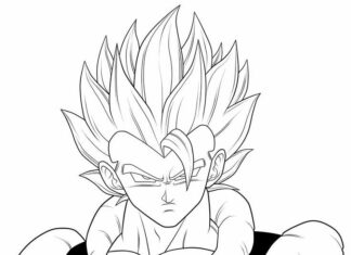 Poważna postać Vegeta kolorowanka poważna postać Vegeta
