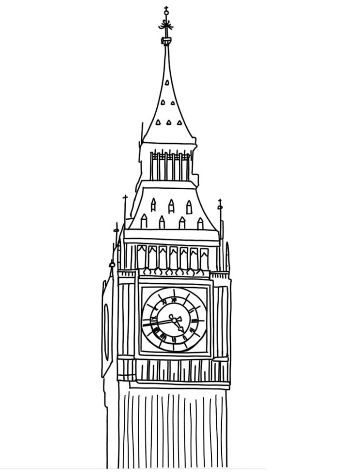 kolorowanka przepiękna architektura Big Ben