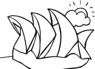 Słoneczny krajobraz – Opera w Sydney kolorowanka słoneczny krajobraz