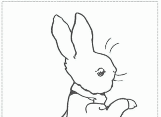 kolorowanka tytułowy bohater bajki królik Peter