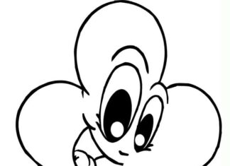 kolorowanka uśmiechnięta koniczyna czterolistna