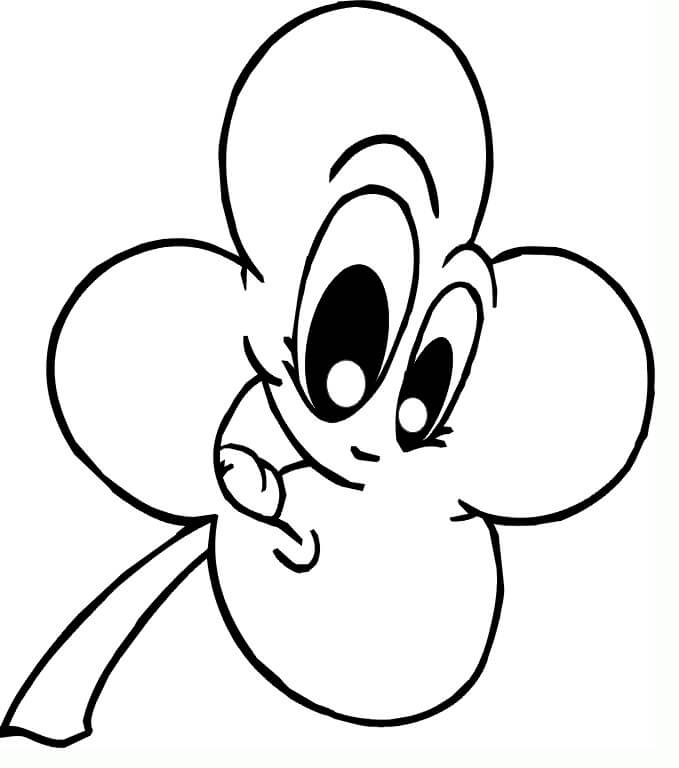 kolorowanka uśmiechnięta koniczyna czterolistna