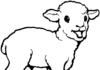 kolorowanka wesoły baranek z odstającymi uszami