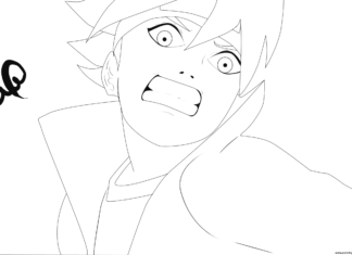 kolorowanka wkurzona postać bajki Boruto