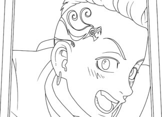 kolorowanka wyglądający bohater z bajki Tokyo Revengers