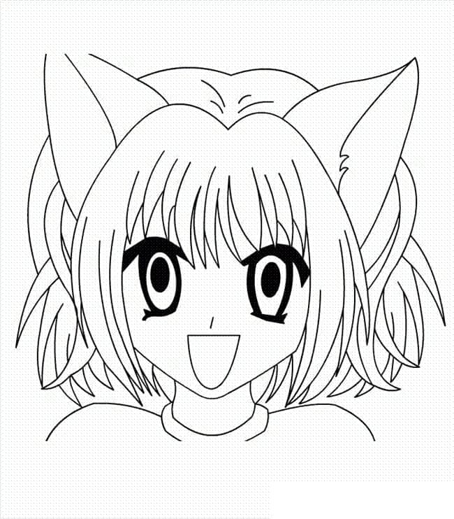 kolorowanki dziewczyna z uszami z bajki tokyo mew mew