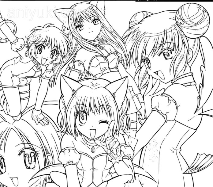 kolorowanki postacie z bajki tokyo mew mew