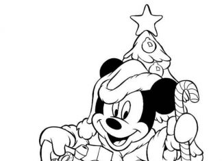 Myszka Miki z workiem prezentów