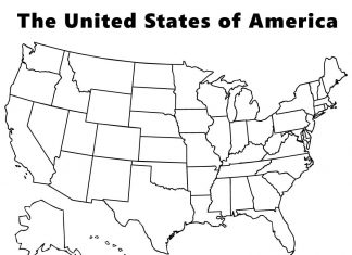 50 stanów Ameryki kolorowanka 50 stanów ameryki - podział na stany USA mapa