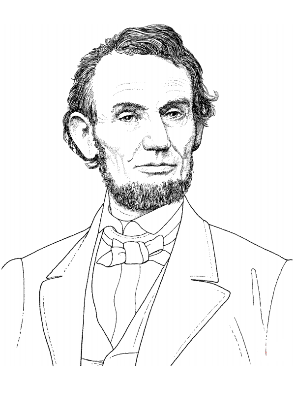 kolorowanka Abraham Lincoln prezydent USA