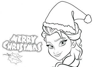 Elsa w czapce Mikołaja bajka kraina lodu