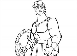 Herkules gotowy do akcji z tarczą