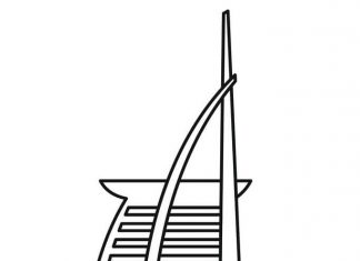 kolorowanka Hotel Burj Al Arab w ZEA