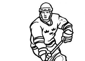 ICE HOCKEY PLAYER kolorowanka ICE HOCKEY PLAYER