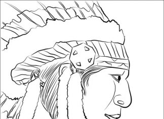 Indianin z USA kolorowanka Indianin z USA do druku