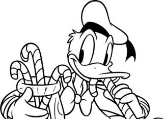 Kaczor Donald je laske świąteczną