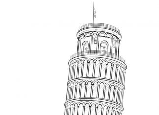 kolorowanka Krzywa Wieża w Pizie