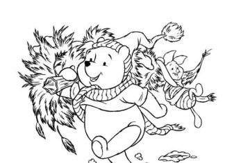 Kubuś Puchatek niesie Prosiaczka na choince