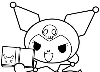 Kuromi pokazuje książkę kolorowanka Kuromi pokazuje książke