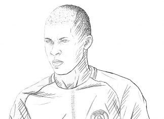 Kylian w stroju zawodnika kolorowanka Kylian w stroju zawodnika do druku