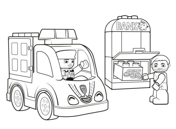 kolorowanka Lego duplo bankomat