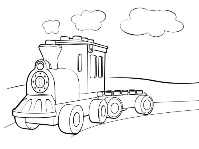 kolorowanka Lego duplo ciuchcia