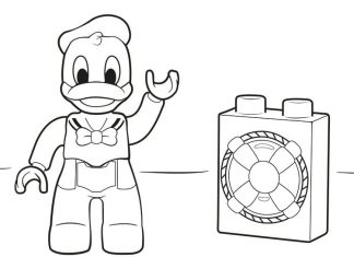 kolorowanka Lego duplo kaczor Donald