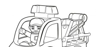 Lego Duplo samochód z drabiną kolorowanka Lego duplo samochód z drabinom