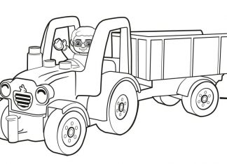 kolorowanka Lego duplo traktor z przyczepom