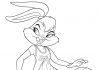 Lola Bunny gra w koszykówkę kolorowanka Lola Bunny gra w koszykówke do druku dla dziewczyn