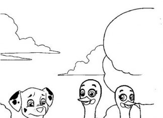 Marshall Psi Patrol z kaczkami kolorowanka Marshall Psi Patrol z kaczkami do druku