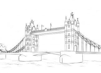 Most w Londynie – Tower Bridge kolorowanka Most w Londynie - Tower Bridge do druku