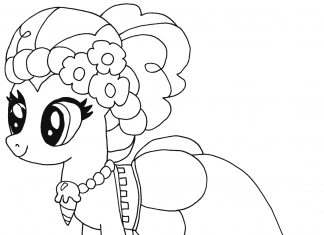 kolorowanka Pinkie Pie w sukience do druku