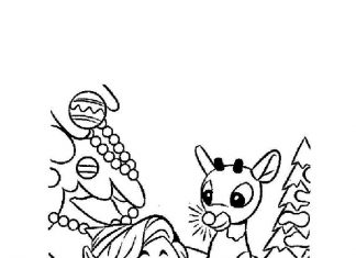 kolorowanka Rudolf z chłopakiem do druku