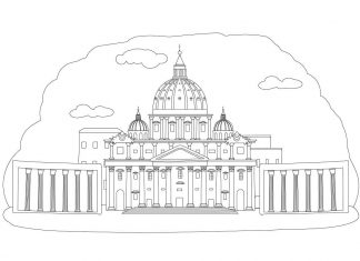 kolorowanka Watykan - Stolica Apostolska Papieża