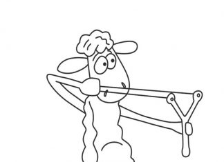 Baranek Shaun strzela z procy kolorowanka baranek shaun strzela z procy do druku