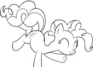 kolorowanka biegnąca Pinkie Pie do druku dla dziewczyn