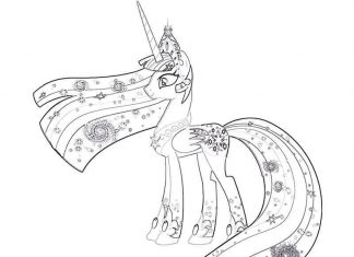 Błyszcząca się Księżniczka Celestia kolorowanka błyszcząca się Księżniczka Celestia