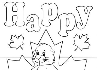 Bóbr na liściu klonu