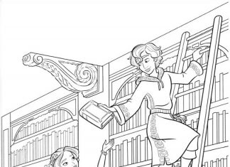 Bohaterowie w bibliotece kolorowanka bohaterowie w bibliotece do druku