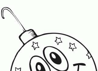 Uśmiechnięta bombka kolorowanka bombka uśmiechnięta bombka