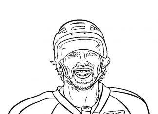 Brodaty zawodnik NHL kolorowanka brodaty zawodnik NHL