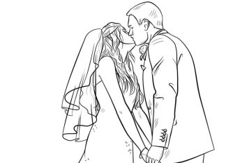 Całująca się para młoda kolorowanka całująca sie para młoda