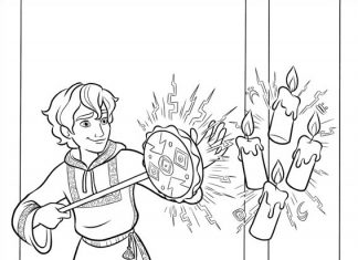 Chłopak czaruje kolorowanka chłopak czaruje różdżką do druku