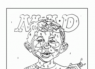 Chłopak według instrukcji numerów kolorowanka chłopaka według intrukcji numerów