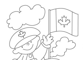 Chłopiec na rowerze z flagą