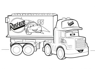 kolorowanka ciężarówka z reklamom zygzak McQueen