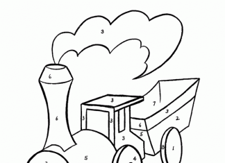 Ciuchcia według instrukcji numerów kolorowanka ciuchcia według intrukcji numerów